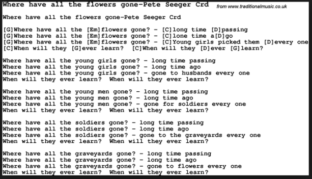Lyrics to where have all the flowers gone